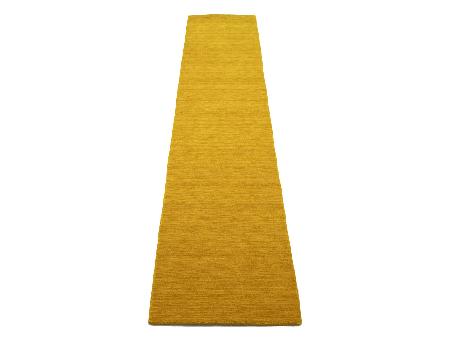 2'7x12'1 Marigold Solid Design Hand-Loomed Gabbeh Wool Runner Rug Carpet