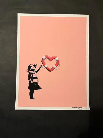 BANKSY poster balloon original "rescue ship" charity work ED85