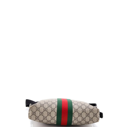Gucci Web Messenger Bag Gg Coated Canvas Medium