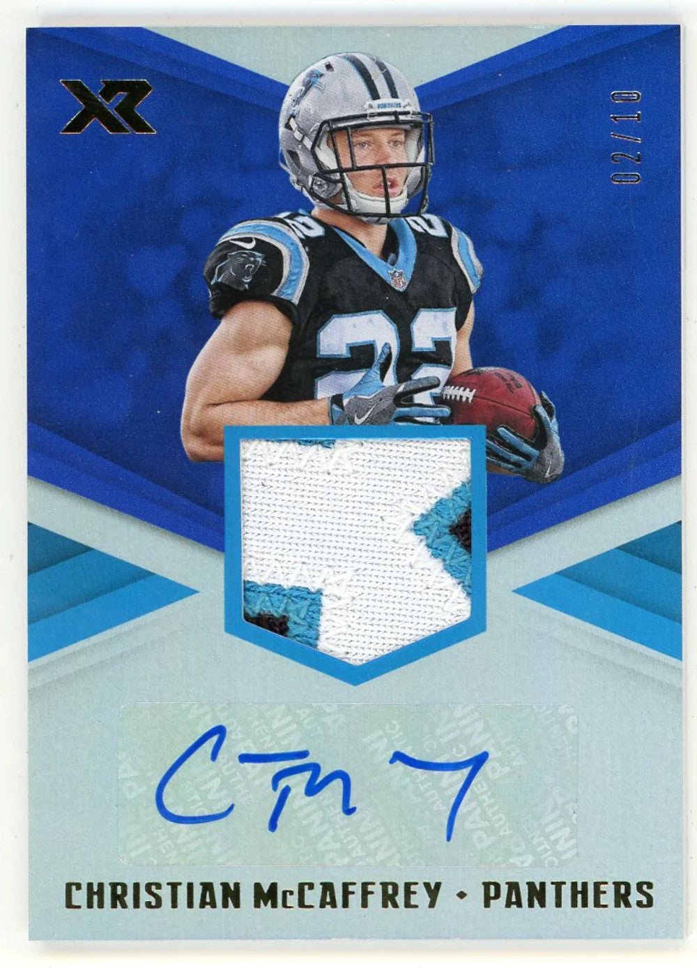 Christian Mccaffrey 2017 Panini Xr Autographed Patch Relic #Rsa-Cm