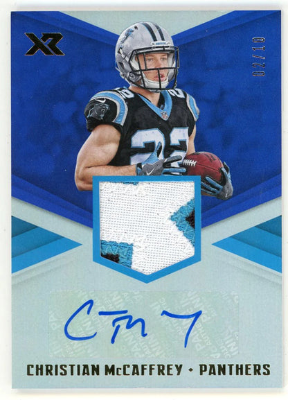 Christian Mccaffrey 2017 Panini Xr Autographed Patch Relic #Rsa-Cm