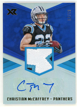 Christian Mccaffrey 2017 Panini Xr Autographed Patch Relic #Rsa-Cm