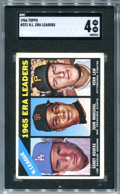 N.L. Era Leaders 1966 Topps Card #221 Sgc 4 Card