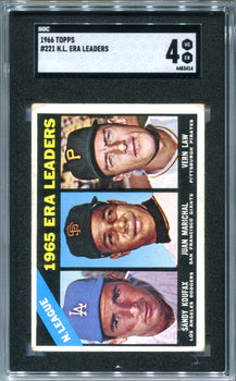 N.L. Era Leaders 1966 Topps Card #221 Sgc 4 Card