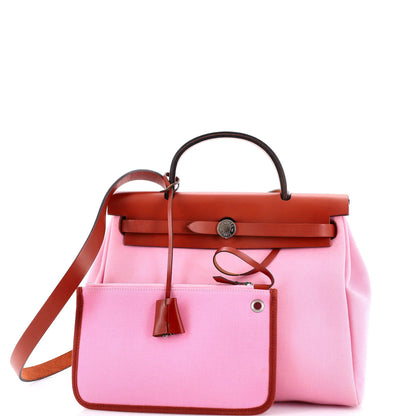 Hermes Herbag Zip Leather And Toile 31