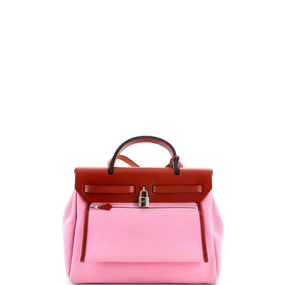 Hermes Herbag Zip Leather And Toile 31