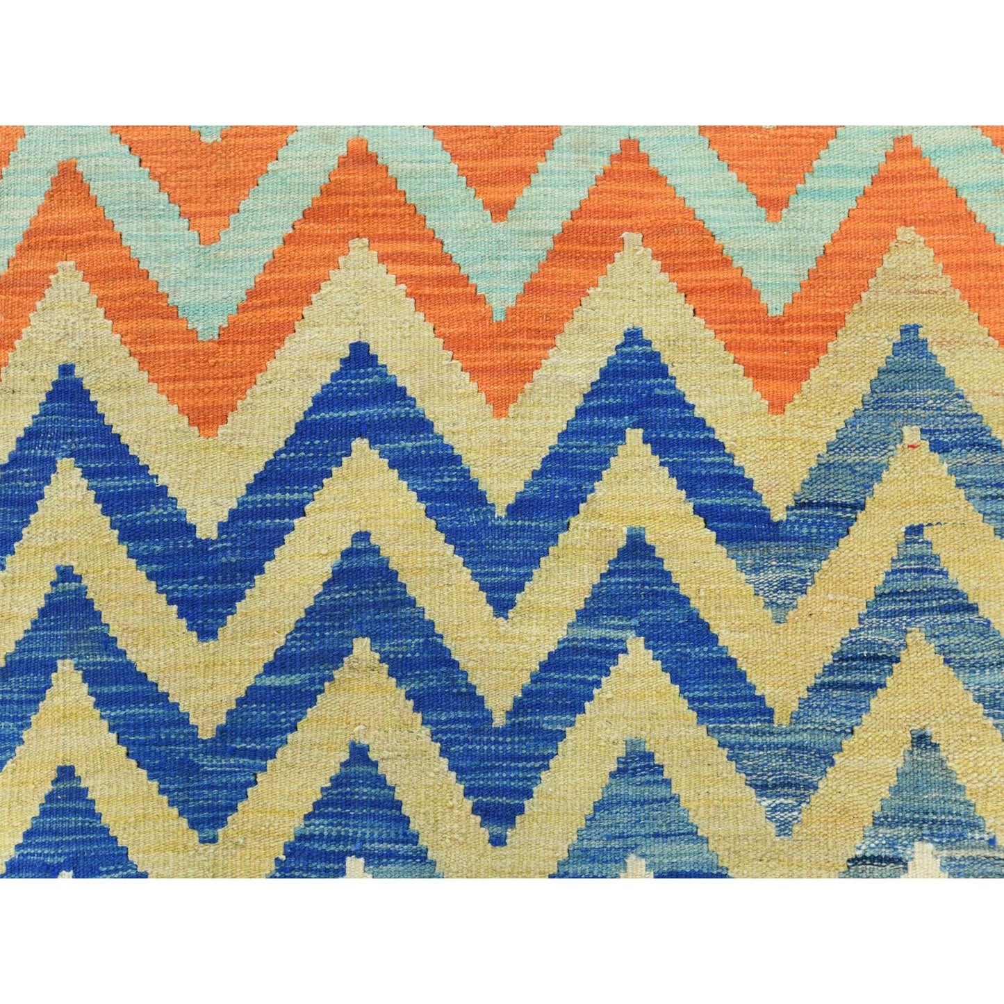 6'6"X9'3" Colorful Afghan Kilim Flat Weave Organic Wool Hand Woven Rug