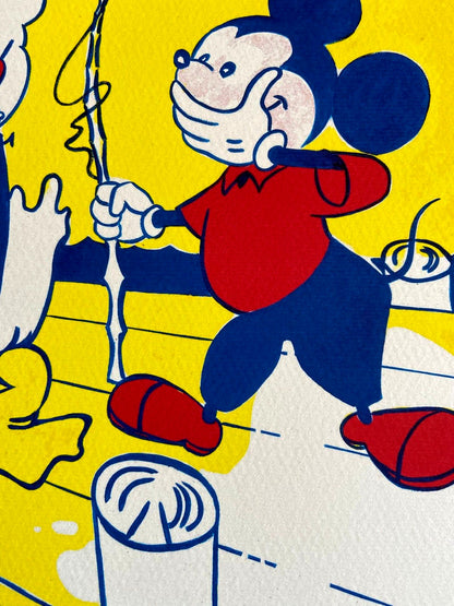 Roy Lichtenstein Lithograph Coa Signed Numbered Crayon Stamp -Kaws
