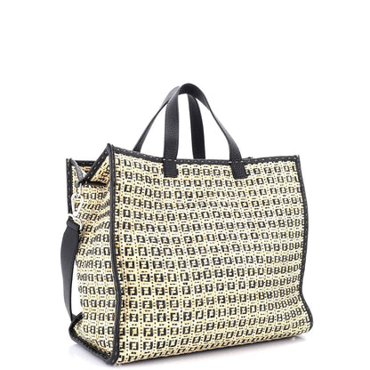 Fendi Convertible Shopper Tote Zucchino Woven Raffia Large