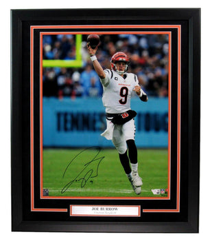 Joe Burrow Autographed 16X20 Photo Bengals Framed Fanatics 181158
