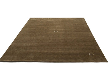 Modern Gabbeh Wool Area Rug Brown Tribal Design