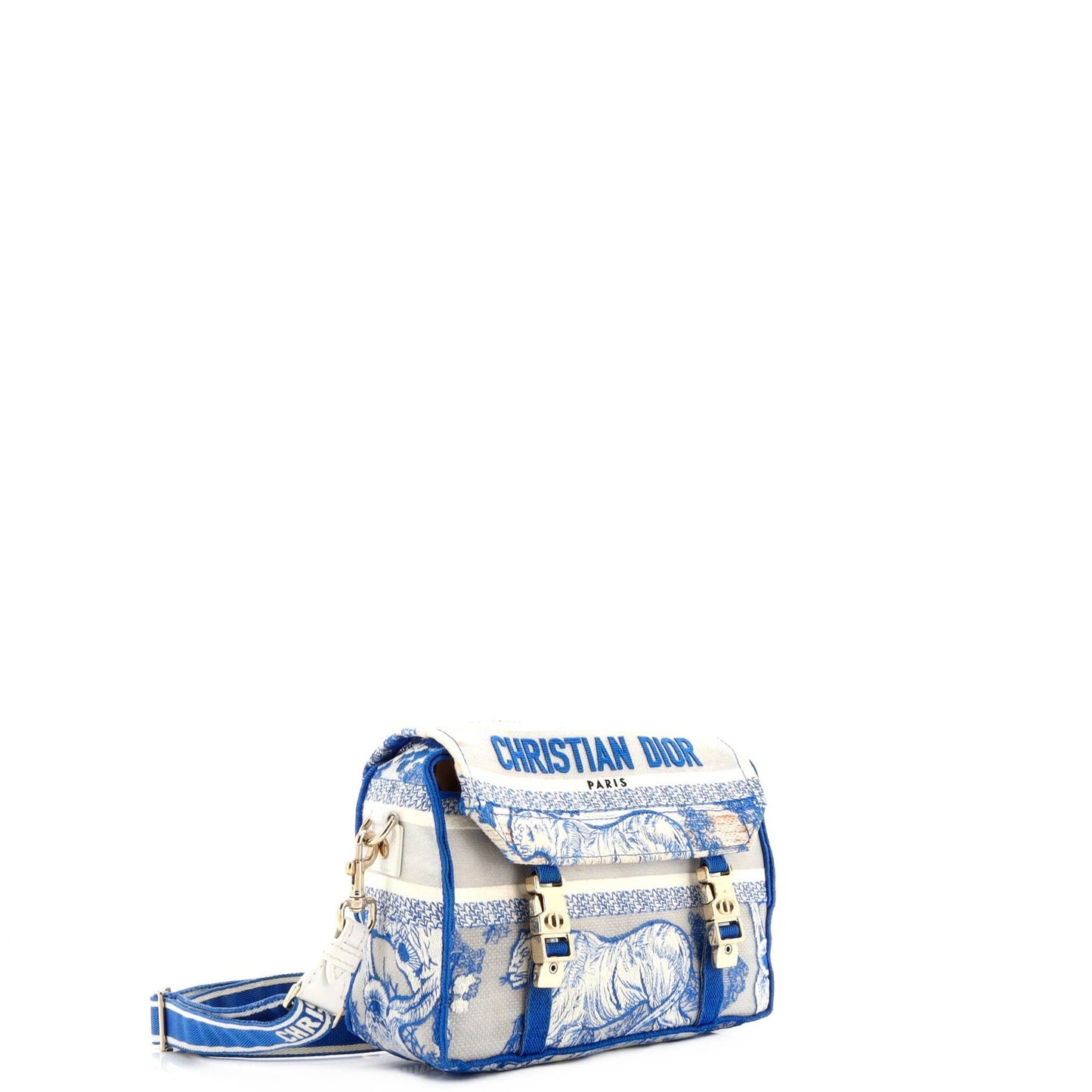 Christian Dior Diorcamp Messenger Bag Embroidered Canvas Small