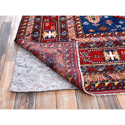10'2"X10'2" Yale Blue Caucasian Design Revival Hand Knotted Wool Square Rug