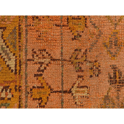 2'1"X8'3" Orange Antique Turkish Oushak Pure Wool Hand Knotted Runner Rug