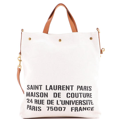 Saint Laurent Universite Foldable Tote Printed Canvas North South