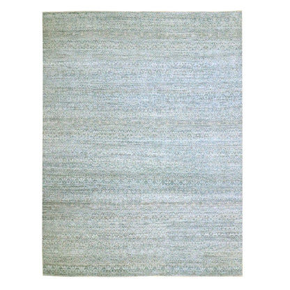9'X11'10" Silver Blue Kohinoor Herat Diamond Design Wool Hand Knotted Rug