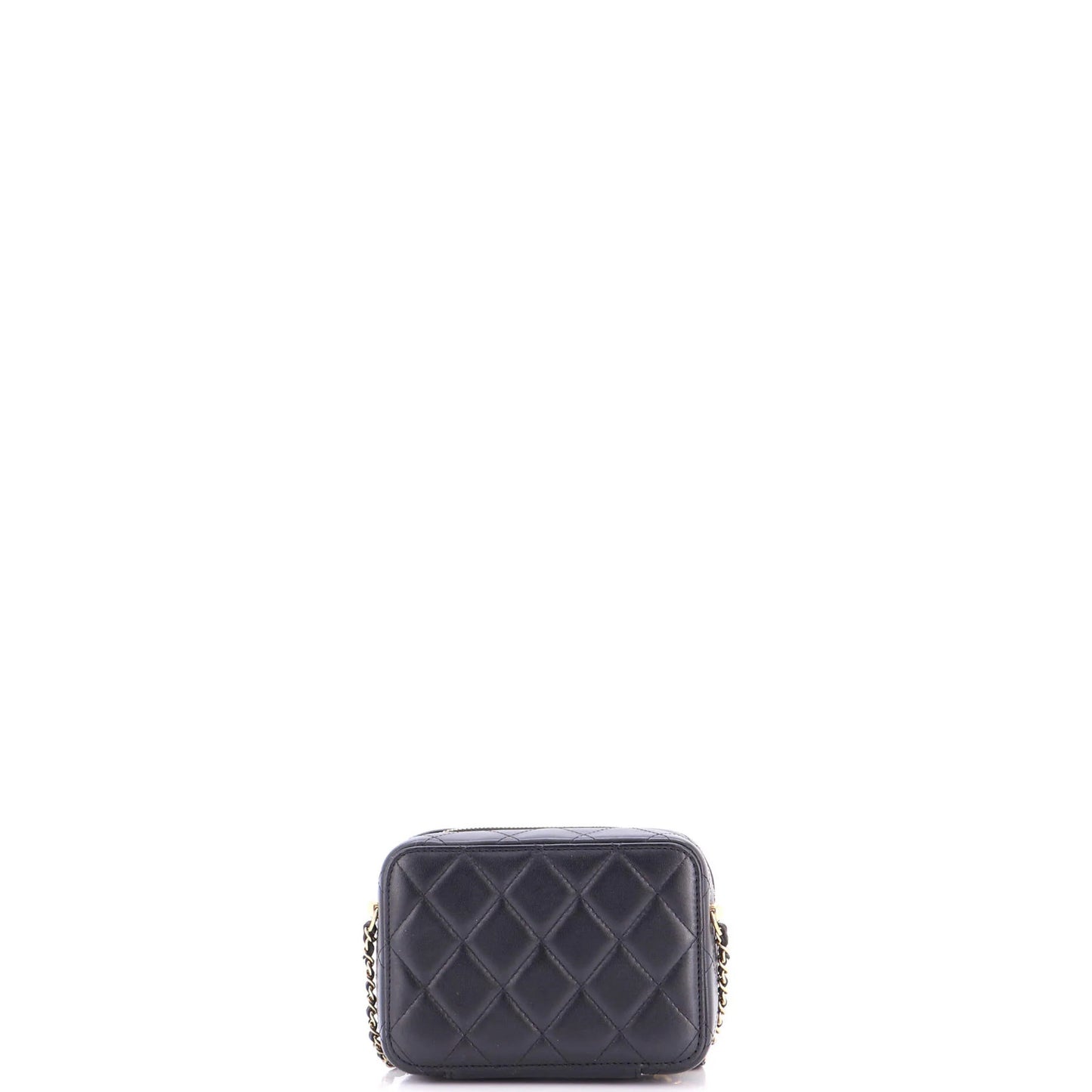 Chanel Cc Zip Around Clutch With Chain Quilted Metal And Lambskin Small