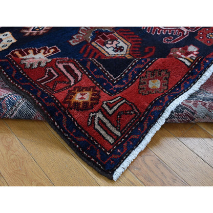 4'8"X7' Barn Red Zoroastrian Meleyir Hand Knotted Pure Wool Rug