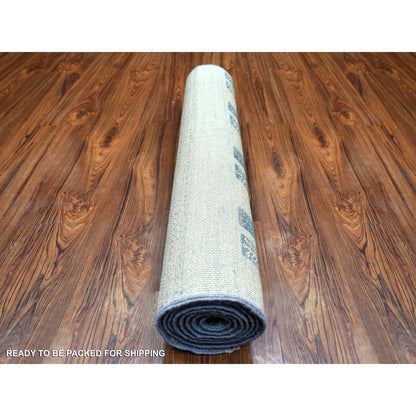 2'8"X7'8" Gray Afghan Kashkuli Gabbeh Design Wool Hand Knotted Runner Rug