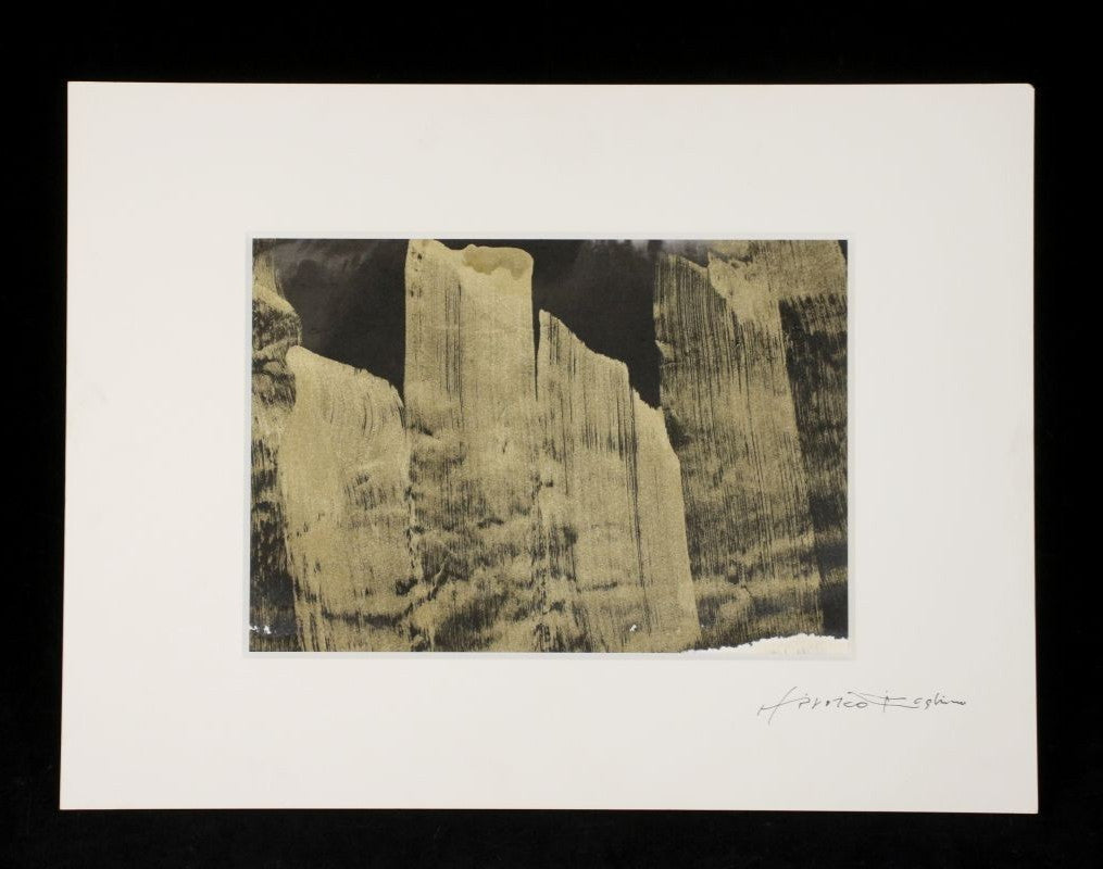 Hiroko Koshino Original Abstract Painting Gold & Black Signed Japanese Artist