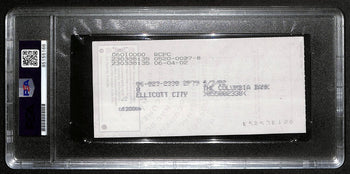 Johnny Unitas Signed 10/31/02 Check Psa/Dna Mint