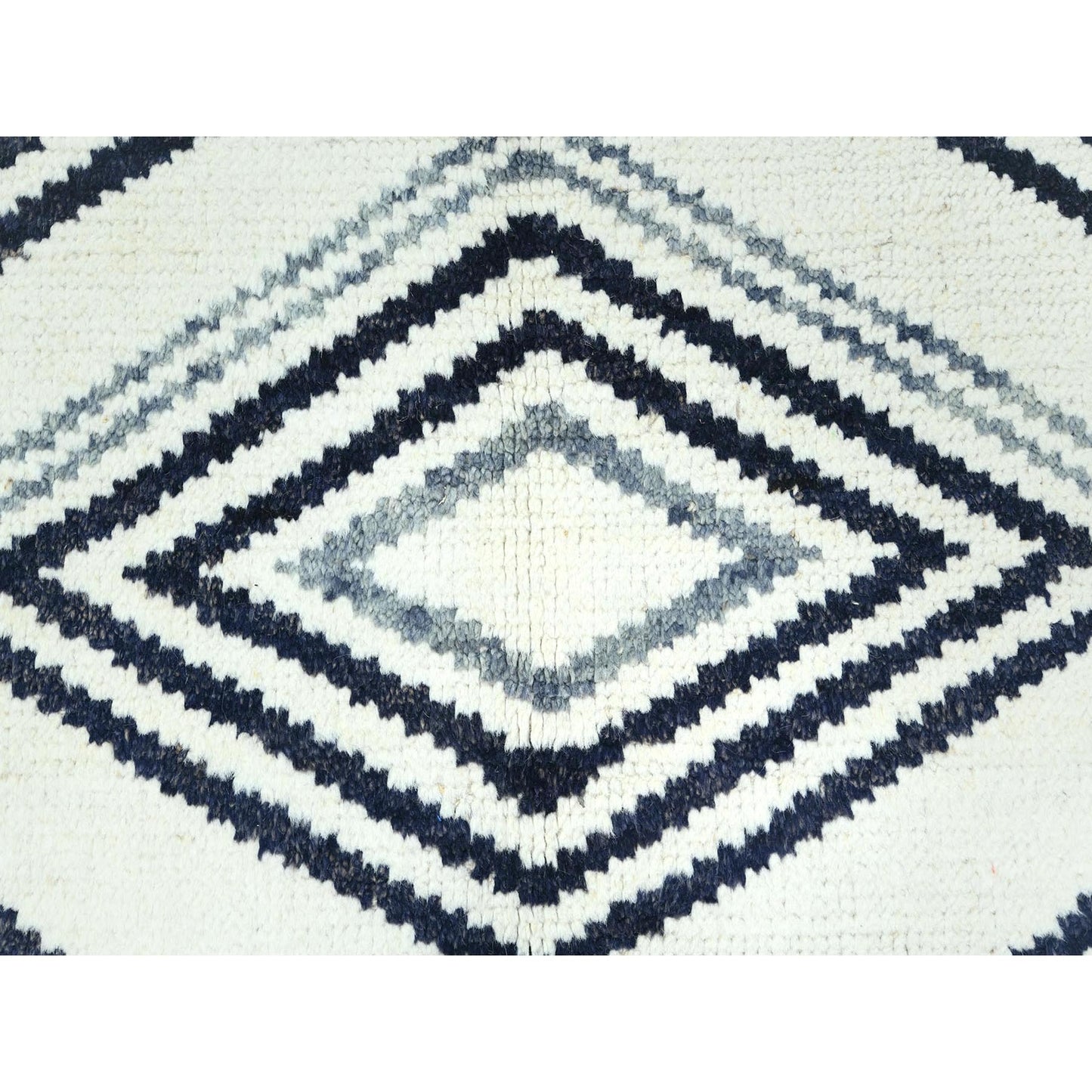 8'X10'10" Ivory Moroccan Berber Wool Hand Knotted Rug