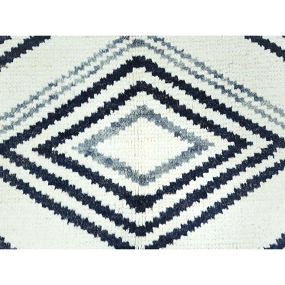 8'X10'10" Ivory Moroccan Berber Wool Hand Knotted Rug