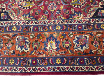 ft Hand-Knotted Signed Traditional Floral Wool Rug Oriental Home Carpet 10X13