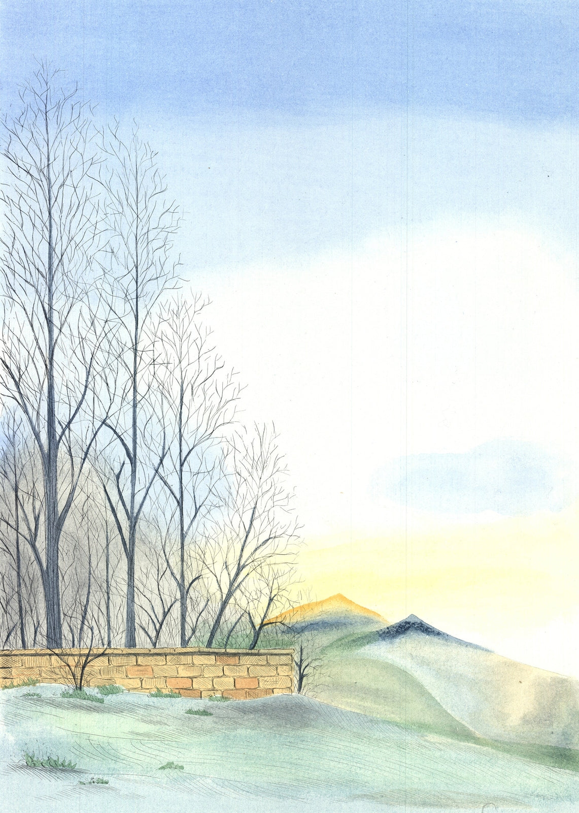 Borris Saillart Au Bout De La Cloture Signed " Etching Contemporary