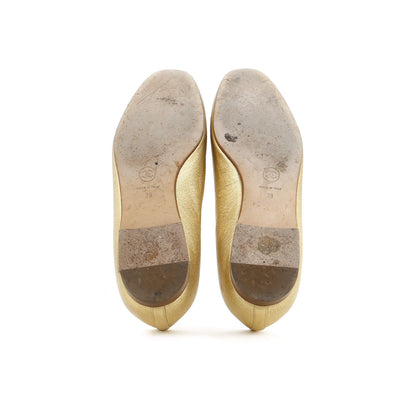 Chanel Women'S Cc Mocassin Loafers Leather With Metal