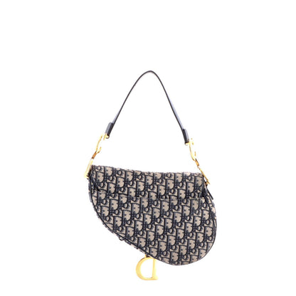 Christian Dior Saddle Handbag Oblique Canvas Medium