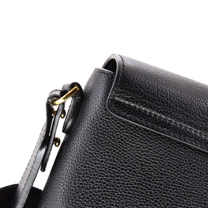 Burberry Note Crossbody Bag Leather With Vintage Check Canvas Medium