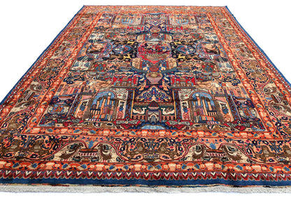 One-Of-A-Kind Semi-Antique Oriental Rug Navy Blue