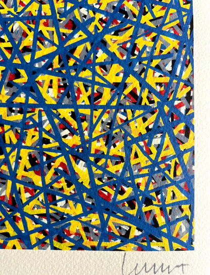 Sol Lewitt Lithograph Coa Hand Numbered Signed O.P. Stamp