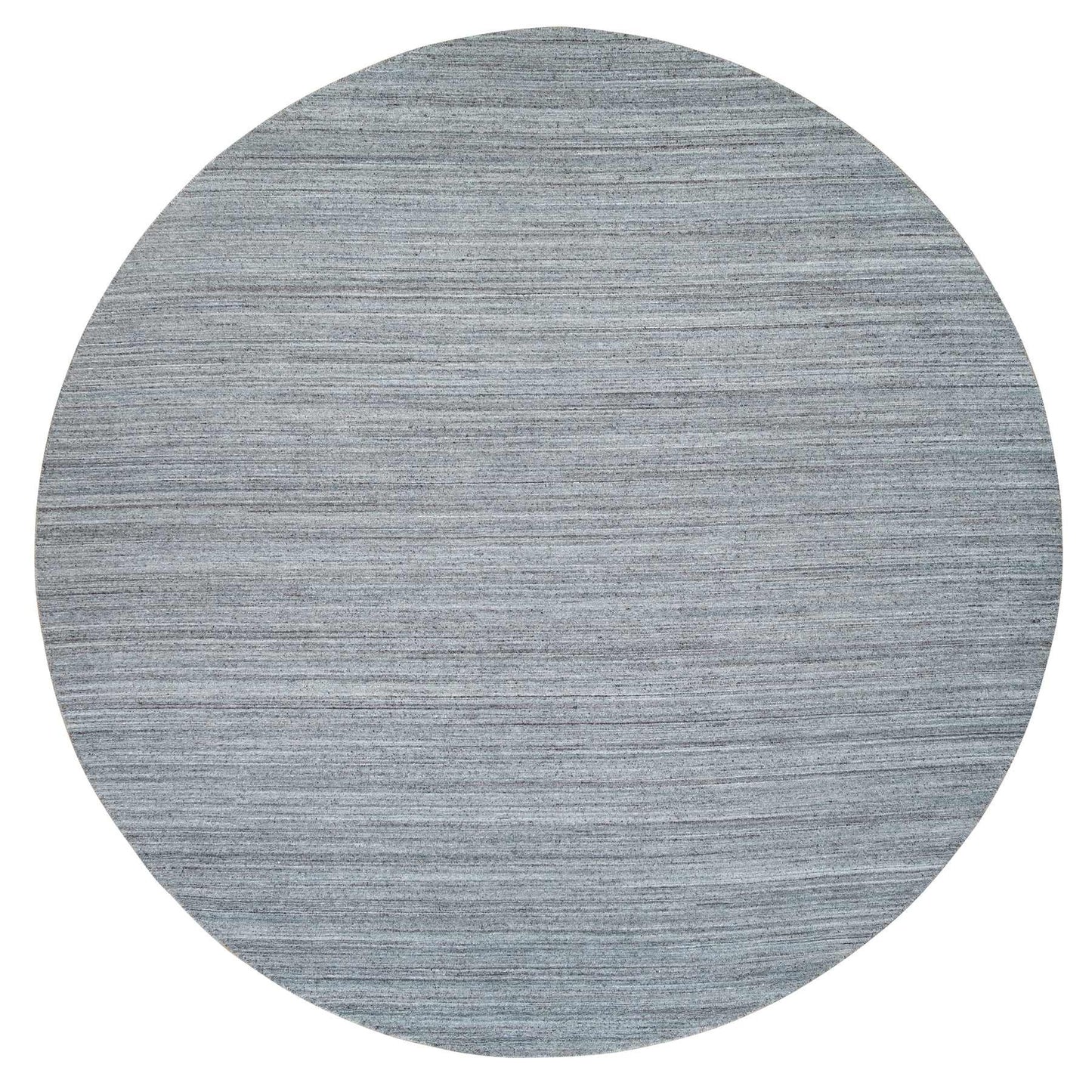 11'10"X11'10" Gray Hand Loomed Modern Design Wool Round Oriental Rug