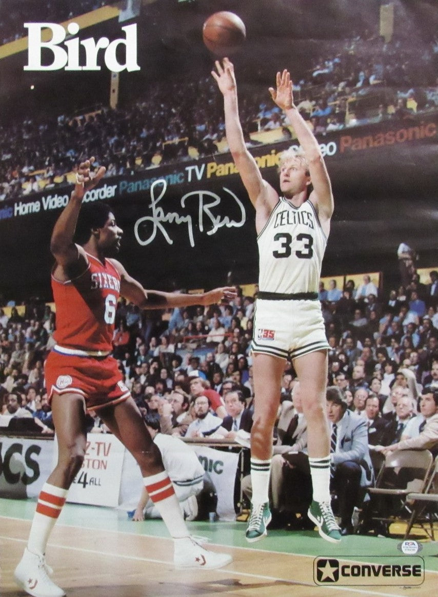 Larry Bird Hof Signed/Autographed 23X35 Poster Boston Celtics Psa/Dna 193254