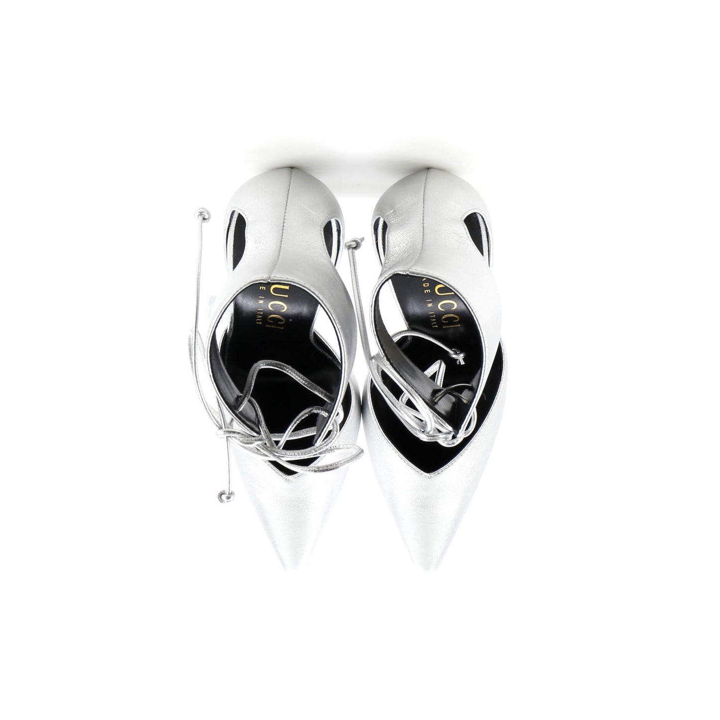 Gucci Women'S Laced Up Ankle Cuff Pumps Leather