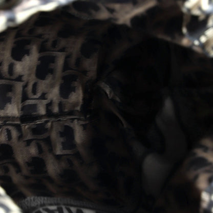 Christian Dior Drawstring Net Tote Diorissimo Canvas And Leather