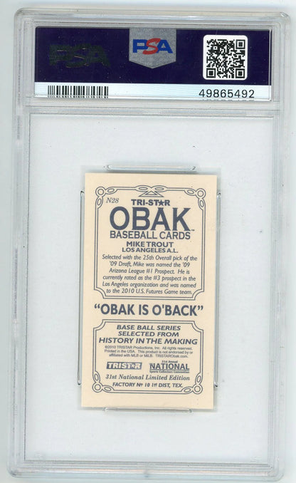 Mike Trout 2010 Tristar Obak Mini 31St National #N28 Psa Mt 9