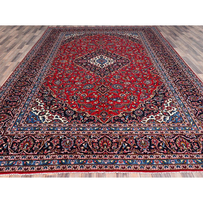 9'6"X12'10" Lychee Red Hand Knotted Zoroastrian Kishoon Oriental Rug