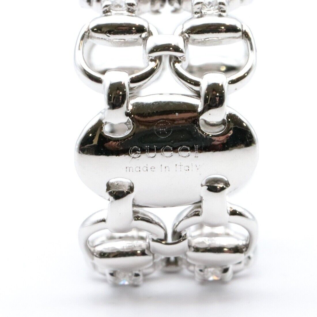 Gucci Horse bit 2 row Ring Diamond K18WG US#4.75~5