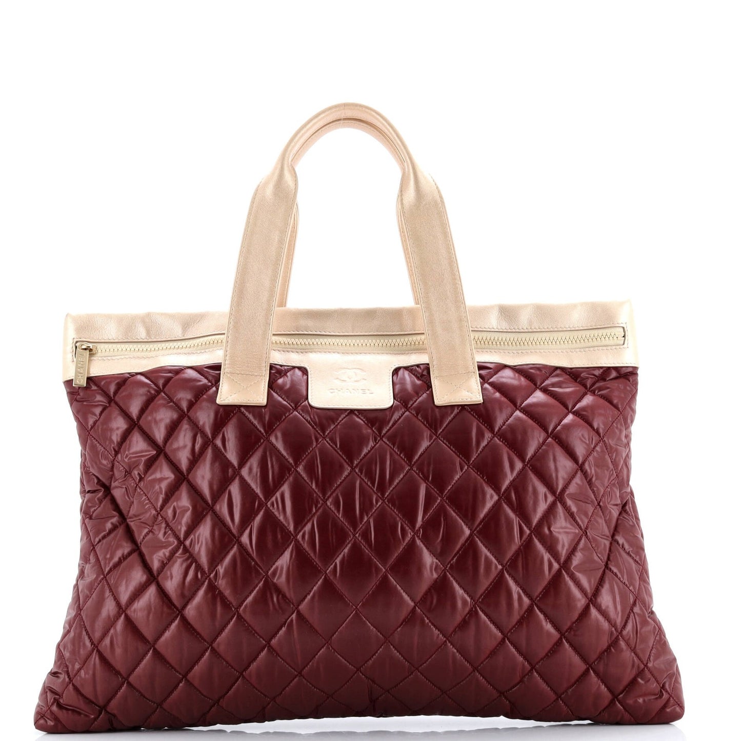 Chanel Coco Cocoon Flat Tote Quilted Nylon With Leather Large