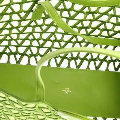 Valentino Garavani Le Troisieme Tote Toile Mesh Iconographe And Goatskin Medium