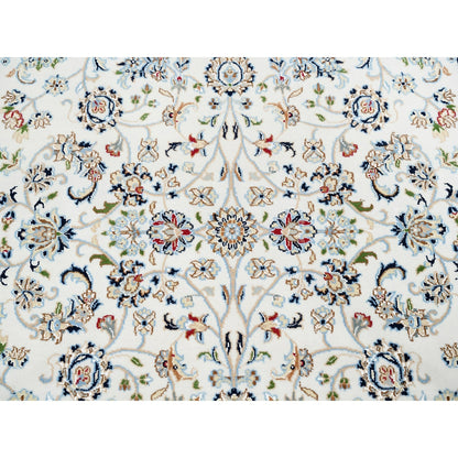 5'2"X5'2" All Over Design Square Wool&Silk 250 Kpsi Nain Hand Knotted Rug