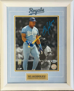 Bo Jackson Autographed 8X10 Royals Framed Photo (Beckett)