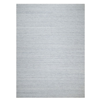 10'X13'10' Frost Gray Modern Striae Design Soft Wool Hand Loomed Rug