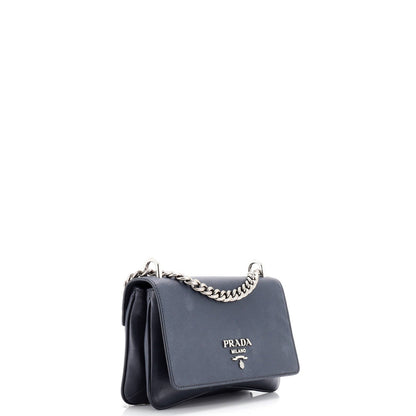 Prada Chain Flap Crossbody Bag Saffiano And Soft Calf Small