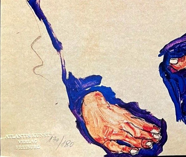 Egon Schiele Lithograph C.O.A. Signed In Pen Numbered In Pencil Crayon (!80)