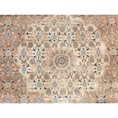 6'4"X9'4" Light Green, Semi Antique Zoroastrian Wool Hand Knotted Rug