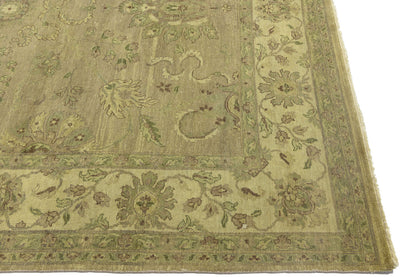 Hand-Knotted Wool Oriental Rug Large Distressed